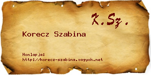 Korecz Szabina névjegykártya
