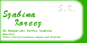 szabina korecz business card